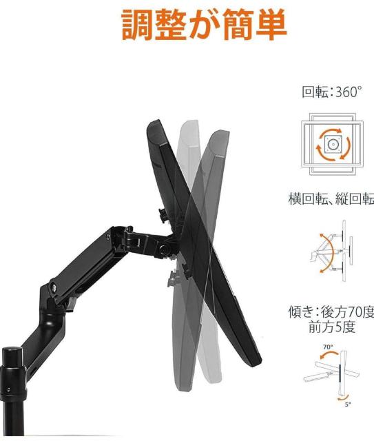 Amazonベーシック モニターアーム シングル-ディスプレイタイプ 32インチ (11.3kgまで対応) 1個 ブラック < PC本体/周辺機器 Amazonベーシック モニターアーム シングル-ディスプレイタイプ 32インチ (11.3kgまで対応) 1個 ブラック < PC本体/周辺機器の