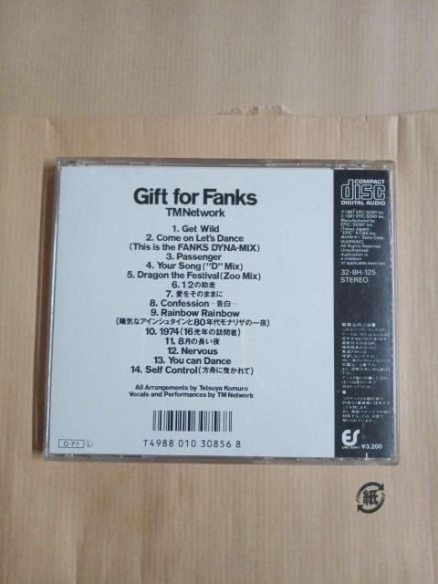 TM NETWORK / Gift for Fanks CD�A���o�� �����N�� EPIC�\�j�[ 32�E8H-125 �� �^�����g�O�b�Y�� 