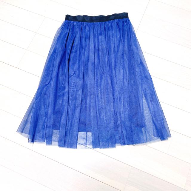 ネイビー紺色チュールシースルーフレアスカートミディアムシアー < 女性ファッション ネイビー紺色チュールシースルーフレアスカートミディアムシアー < 女性ファッションの