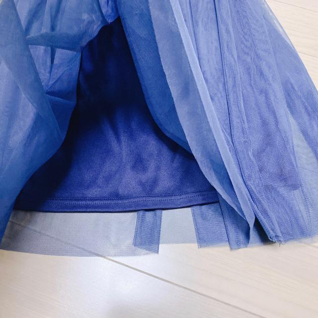 ネイビー紺色チュールシースルーフレアスカートミディアムシアー < 女性ファッション ネイビー紺色チュールシースルーフレアスカートミディアムシアー < 女性ファッションの