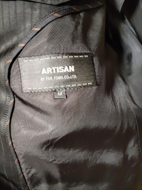 ※アルチザン「黒のストライプジャケット」Mサイズ < 男性ファッション  ※アルチザン「黒のストライプジャケット」Mサイズ < 男性ファッションの