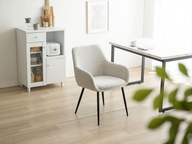 【送料無料】Mousse アームチェア ブークレ素材 高級感 ダイニング < インテリア/ライフ 【送料無料】Mousse アームチェア ブークレ素材 高級感 ダイニング < インテリア/ライフの