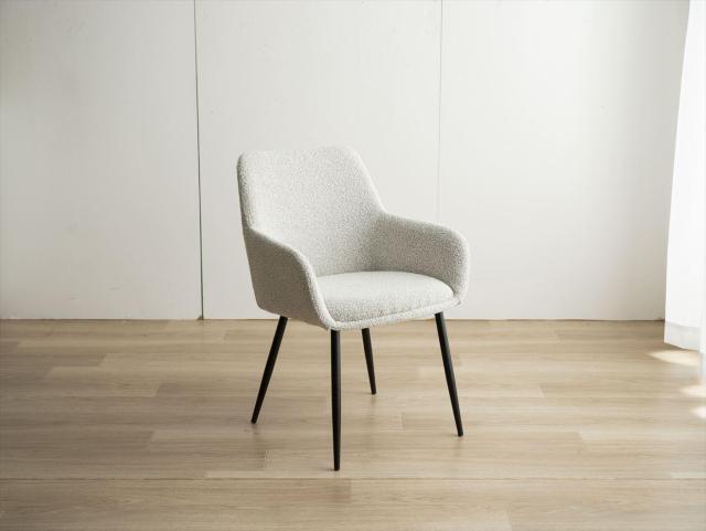 【送料無料】Mousse アームチェア ブークレ素材 高級感 ダイニング < インテリア/ライフ 【送料無料】Mousse アームチェア ブークレ素材 高級感 ダイニング < インテリア/ライフの