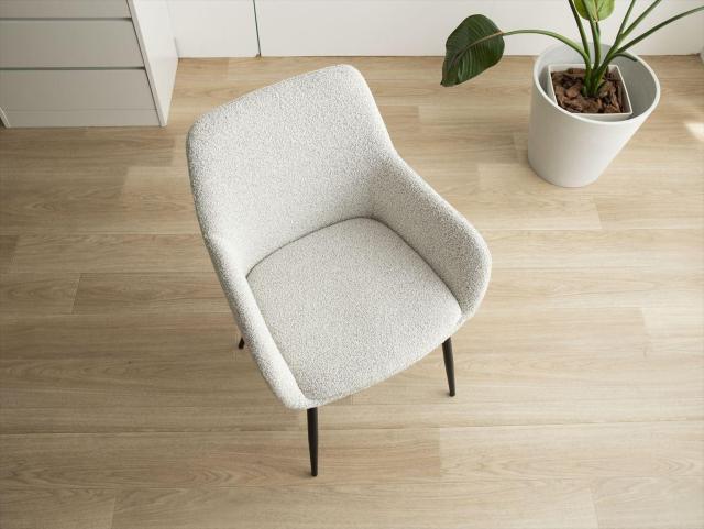 【送料無料】Mousse アームチェア ブークレ素材 高級感 ダイニング < インテリア/ライフ 【送料無料】Mousse アームチェア ブークレ素材 高級感 ダイニング < インテリア/ライフの