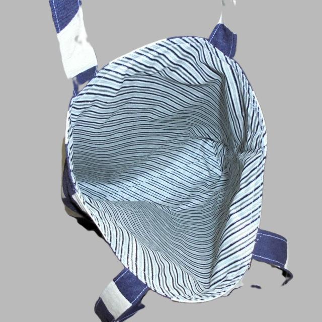 ◆くったりタイプ◆スクエアベーシックトートバッグ◆MUDDY WORKS by tomotake あんぱん◆生成り地×紺あんパン < 女性ファッション ◆くったりタイプ◆スクエアベーシックトートバッグ◆MUDDY WORKS by tomotake あんぱん◆生成り地×紺あんパン < 女性ファッションの