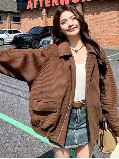 超お買い得2890円★レディースコーデュロイジャケット オーバーサイズHライン リラックスフィット 日本サイズM ブラウン < 女性ファッション 超お買い得2890円★レディースコーデュロイジャケット オーバーサイズHライン リラックスフィット 日本サイズM ブラウン < 女性ファッションの