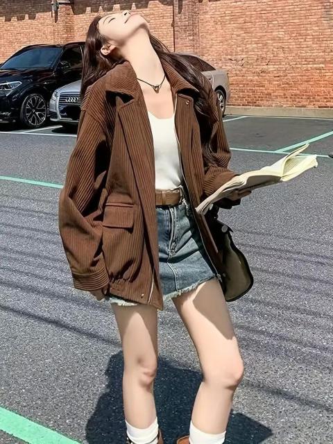 超お買い得2890円★レディースコーデュロイジャケット オーバーサイズHライン リラックスフィット 日本サイズM ブラウン < 女性ファッション 超お買い得2890円★レディースコーデュロイジャケット オーバーサイズHライン リラックスフィット 日本サイズM ブラウン < 女性ファッションの