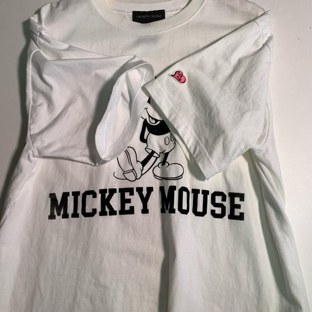 ミッキーマウス 1minute 1second XL Tシャツ 半袖 白 クルーネック ディズニー < 男性ファッション ミッキーマウス 1minute 1second XL Tシャツ 半袖 白 クルーネック ディズニー < 男性ファッションの