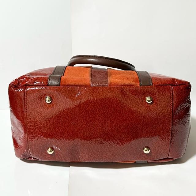 FURLA フルラ ハンドバッグ レッド エナメル スエード レザー レディース 普段使い < ブランド FURLA フルラ ハンドバッグ レッド エナメル スエード レザー レディース 普段使い < ブランドの