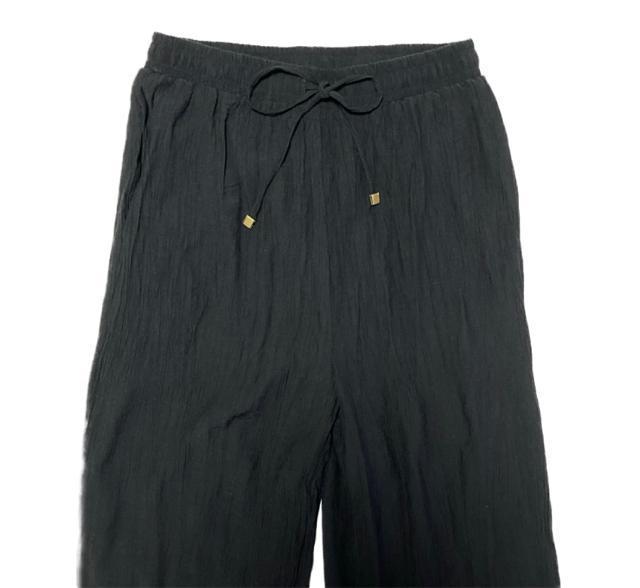 (ゴム)naturalcouture◎シワ加工パンツ◎黒◎新品 < ブランド (ゴム)naturalcouture◎シワ加工パンツ◎黒◎新品 < ブランドの
