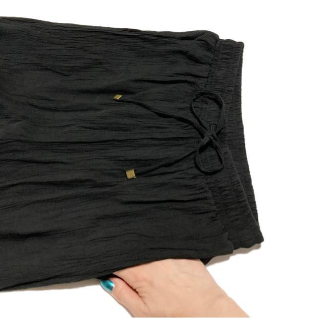 (ゴム)naturalcouture◎シワ加工パンツ◎黒◎新品 < ブランド (ゴム)naturalcouture◎シワ加工パンツ◎黒◎新品 < ブランドの