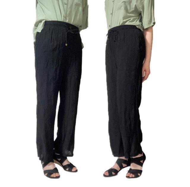 (ゴム)naturalcouture◎シワ加工パンツ◎黒◎新品 < ブランド (ゴム)naturalcouture◎シワ加工パンツ◎黒◎新品 < ブランドの