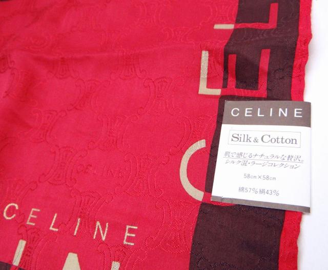 CELINE セリーヌ マカダム柄 シルク混コットンスカーフ バンダナ レッド系マルチカラー<未使用品>【送料無料】 < ブランド CELINE セリーヌ マカダム柄 シルク混コットンスカーフ バンダナ レッド系マルチカラー<未使用品>【送料無料】 < ブランドの