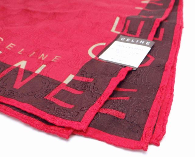 CELINE セリーヌ マカダム柄 シルク混コットンスカーフ バンダナ レッド系マルチカラー<未使用品>【送料無料】 < ブランド CELINE セリーヌ マカダム柄 シルク混コットンスカーフ バンダナ レッド系マルチカラー<未使用品>【送料無料】 < ブランドの