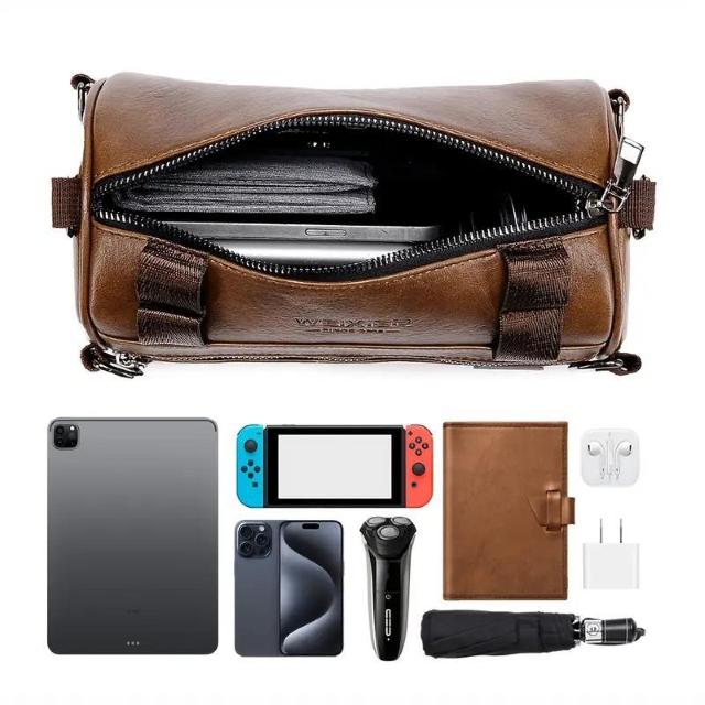 爆ヤス価格2290円★ウェイシャー カジュアル PUクロスボディバッグ - 、調節可能なストラップ、複数のポケット ブラウン < 男性ファッション 爆ヤス価格2290円★ウェイシャー カジュアル PUクロスボディバッグ - 、調節可能なストラップ、複数のポケット ブラウン < 男性ファッションの