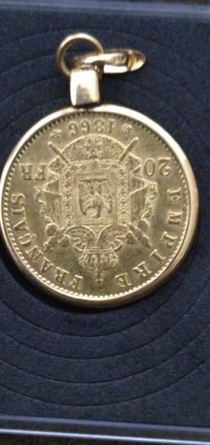 アンティーク金貨 1866年ナポレオン三世 20フラン金貨【K18金具付きペンダント仕様】 < ホビー アンティーク金貨 1866年ナポレオン三世 20フラン金貨【K18金具付きペンダント仕様】 < ホビーの