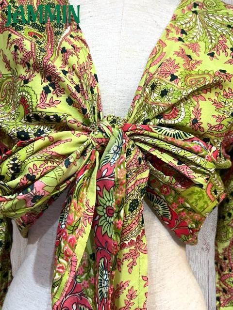 ペーズリー植物柄フレア袖ボレロ チョリ アジアン エスニック 衣装 < 女性ファッション ペーズリー植物柄フレア袖ボレロ チョリ アジアン エスニック 衣装 < 女性ファッションの