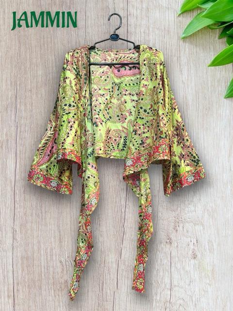 ペーズリー植物柄フレア袖ボレロ チョリ アジアン エスニック 衣装 < 女性ファッション ペーズリー植物柄フレア袖ボレロ チョリ アジアン エスニック 衣装 < 女性ファッションの