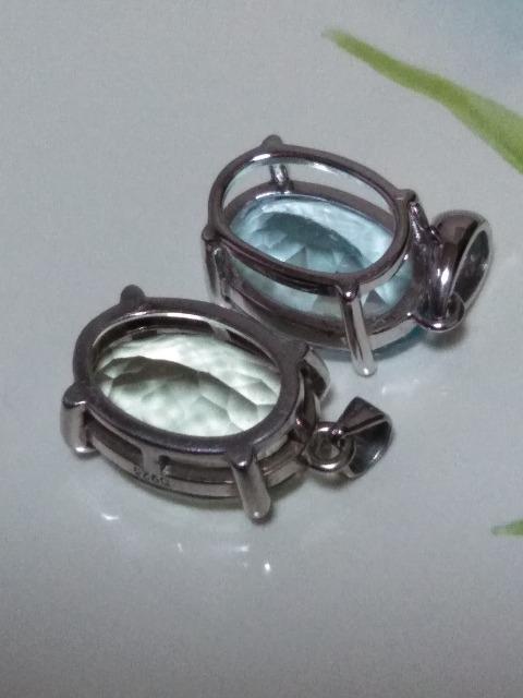 宝石質天然石ペンダントトップ★セット売り ブルトパ&グリーンアメジスト < 女性アクセサリー/時計 宝石質天然石ペンダントトップ★セット売り ブルトパ&グリーンアメジスト < 女性アクセサリー/時計の