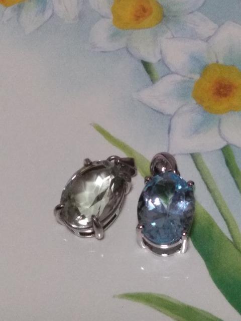 宝石質天然石ペンダントトップ★セット売り ブルトパ&グリーンアメジスト < 女性アクセサリー/時計 宝石質天然石ペンダントトップ★セット売り ブルトパ&グリーンアメジスト < 女性アクセサリー/時計の