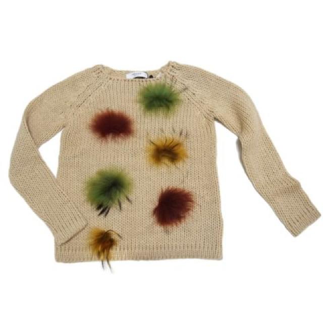 新品ブルーガールblugirlファーポンポン付セーター ベ < ブランド 新品ブルーガールblugirlファーポンポン付セーター ベ < ブランドの