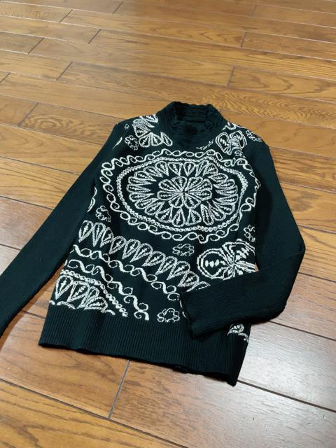 【セレクトショップ】幾何学刺繍◆上質ブラック系ハイネックリブ編みニット < 女性ファッション  【セレクトショップ】幾何学刺繍◆上質ブラック系ハイネックリブ編みニット  < 女性ファッションの
