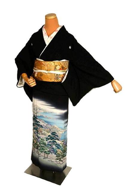 【最高峰】新品同様 十日町友禅【岡村蒼風】名所風景文 比翼付 クリーニング済 黒留袖 身丈157.5cm 裄丈64cm T3420 < 女性ファッション  【最高峰】新品同様 十日町友禅【岡村蒼風】名所風景文 比翼付 クリーニング済 黒留袖 身丈157.5cm 裄丈64cm T3420  < 女性ファッションの