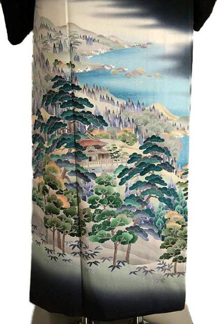 【最高峰】新品同様 十日町友禅【岡村蒼風】名所風景文 比翼付 クリーニング済 黒留袖 身丈157.5cm 裄丈64cm T3420 < 女性ファッション  【最高峰】新品同様 十日町友禅【岡村蒼風】名所風景文 比翼付 クリーニング済 黒留袖 身丈157.5cm 裄丈64cm T3420 < 女性ファッションの