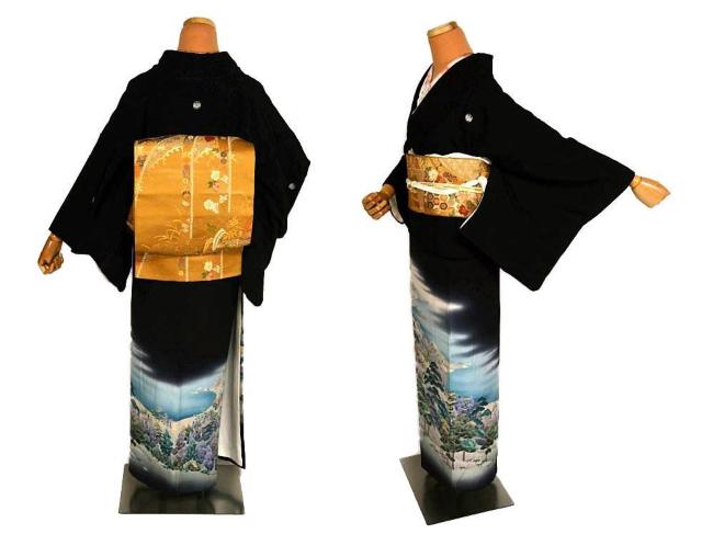 【最高峰】新品同様 十日町友禅【岡村蒼風】名所風景文 比翼付 クリーニング済 黒留袖 身丈157.5cm 裄丈64cm T3420 < 女性ファッション  【最高峰】新品同様 十日町友禅【岡村蒼風】名所風景文 比翼付 クリーニング済 黒留袖 身丈157.5cm 裄丈64cm T3420 < 女性ファッションの