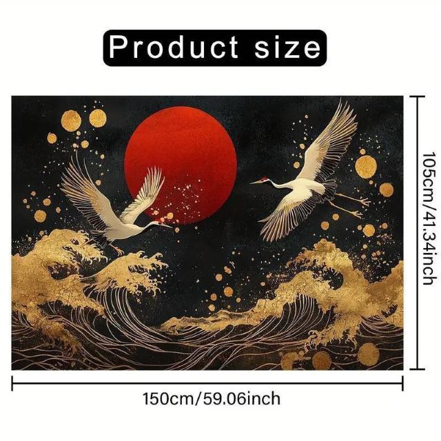 爆ヤス価格1190円★ゴールデンクラインズとサンムーン日本風ウォールテープストリー、ポリエステル多目的バナー105×150cm < インテリア/ライフ 爆ヤス価格1190円★ゴールデンクラインズとサンムーン日本風ウォールテープストリー、ポリエステル多目的バナー105×150cm < インテリア/ライフの