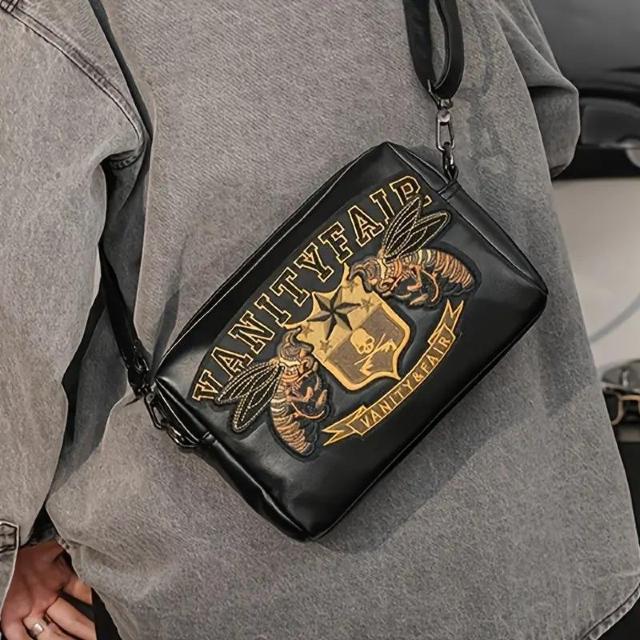 爆ヤス価格2290円★メンズ刺繍入りのPUクラッチバッグ、トレンディなショルダーバッグ、シンプルで軽量なクロスボディバッグ < 男性ファッション  爆ヤス価格2290円★メンズ刺繍入りのPUクラッチバッグ、トレンディなショルダーバッグ、シンプルで軽量なクロスボディバッグ < 男性ファッションの
