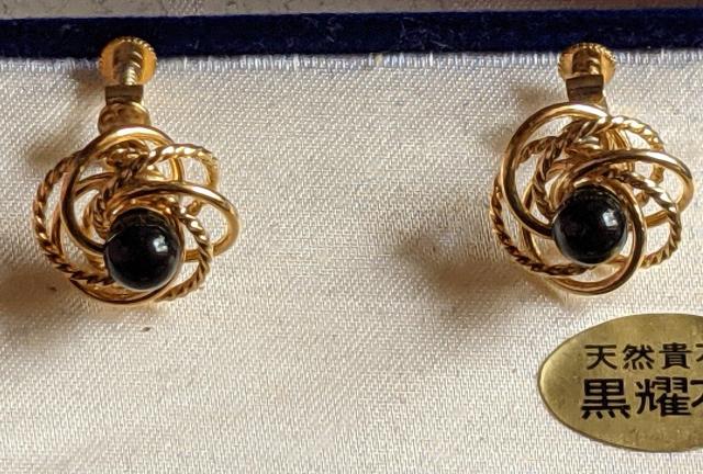 天然貴石イヤリング(黒曜石) < 女性アクセサリー/時計 天然貴石イヤリング(黒曜石) < 女性アクセサリー/時計の