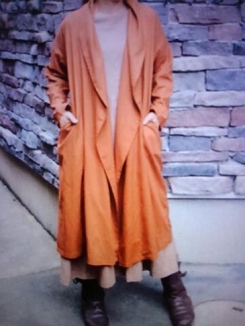 ●コットン*リネン ショールカラーロング丈カーディガン●新品モカベージュ < 女性ファッション ●コットン*リネン ショールカラーロング丈カーディガン●新品モカベージュ < 女性ファッションの