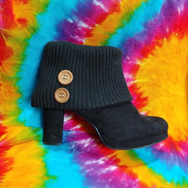 激カワッ(*/∀\*)美脚&脚長効果抜群ッ♪リブ折り返しショートブーツ□ブーティ□ < 女性ファッション  激カワッ(*/∀\*)美脚&脚長効果抜群ッ♪リブ折り返しショートブーツ□ブーティ□ < 女性ファッションの