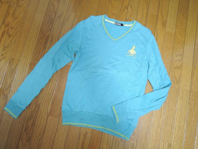 HYSTERIC GLAMOUR ヒステリックグラマー V字 スウェット調 カットソー M ガール 刺繍 ステッチ < ブランド  HYSTERIC GLAMOUR ヒステリックグラマー V字 スウェット調 カットソー M ガール 刺繍 ステッチ < ブランドの