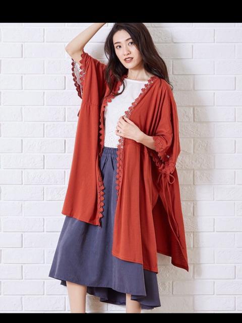 【新品】Green Parks  レース付きロングカーディガン < 女性ファッション  【新品】Green Parks  レース付きロングカーディガン  < 女性ファッションの