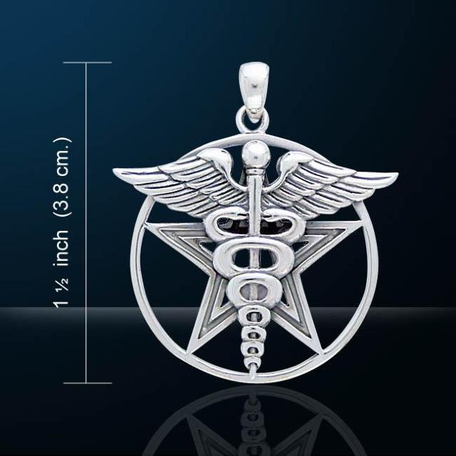 スターリングシルバー カドゥケウス ヒーラーズ ペンタクル ペンダント < 女性アクセサリー/時計  スターリングシルバー カドゥケウス ヒーラーズ ペンタクル ペンダント  < 女性アクセサリー/時計の