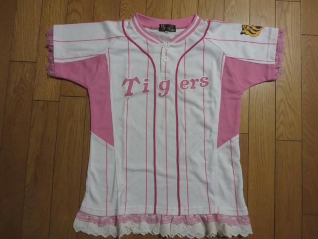 阪神タイガース Tigers ユニフォームシャツ M  ピンク×ホワイト < レジャー/スポーツ  阪神タイガース Tigers ユニフォームシャツ M  ピンク×ホワイト  < レジャー/スポーツの