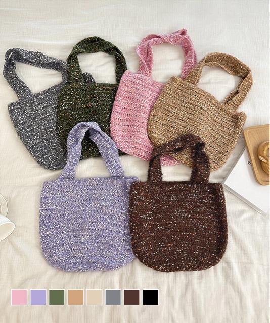 送料無料 新品 ニットバッグ ハンドバッグ 韓国風 < 女性ファッション  送料無料 新品 ニットバッグ ハンドバッグ 韓国風  < 女性ファッションの