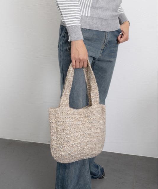 送料無料 新品 ニットバッグ ハンドバッグ 韓国風 < 女性ファッション  送料無料 新品 ニットバッグ ハンドバッグ 韓国風 < 女性ファッションの