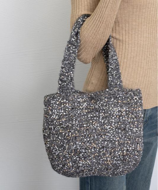 送料無料 新品 ニットバッグ ハンドバッグ 韓国風 < 女性ファッション  送料無料 新品 ニットバッグ ハンドバッグ 韓国風 < 女性ファッションの