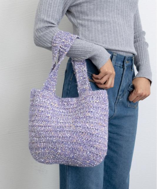 送料無料 新品 ニットバッグ ハンドバッグ 韓国風 < 女性ファッション  送料無料 新品 ニットバッグ ハンドバッグ 韓国風 < 女性ファッションの