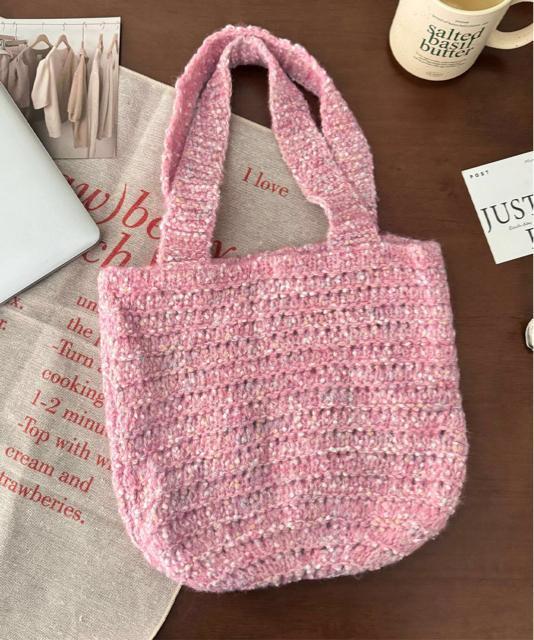 送料無料 新品 ニットバッグ ハンドバッグ 韓国風 < 女性ファッション  送料無料 新品 ニットバッグ ハンドバッグ 韓国風 < 女性ファッションの