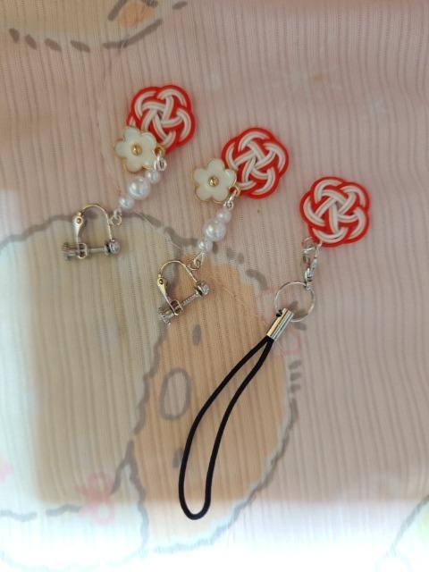 新品、ハンドメイド、水引、イヤリング、梅結び < 女性ファッション  新品、ハンドメイド、水引、イヤリング、梅結び  < 女性ファッションの