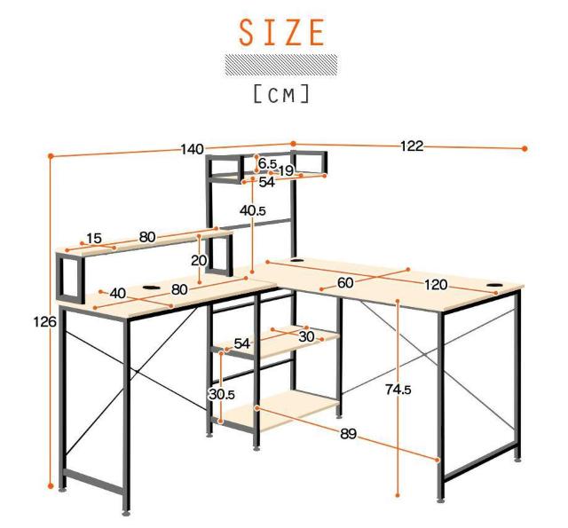 オフィスデスク 幅140 l字 机 ゲーミングデスク オーク < インテリア/ライフ オフィスデスク 幅140 l字 机 ゲーミングデスク オーク < インテリア/ライフの