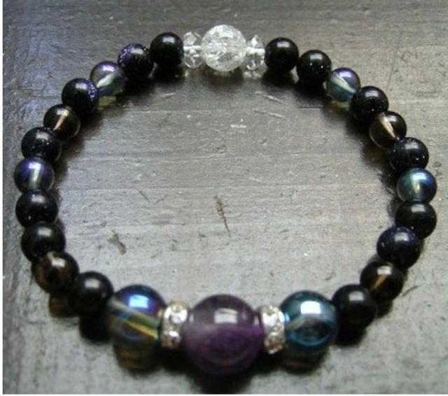 アメジストxコスモオーラxブルーゴールドストーンブレスレット 天然石 パワーストーン < 女性アクセサリー/時計  アメジストxコスモオーラxブルーゴールドストーンブレスレット 天然石 パワーストーン  < 女性アクセサリー/時計の