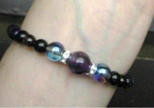 アメジストxコスモオーラxブルーゴールドストーンブレスレット 天然石 パワーストーン < 女性アクセサリー/時計  アメジストxコスモオーラxブルーゴールドストーンブレスレット 天然石 パワーストーン < 女性アクセサリー/時計の