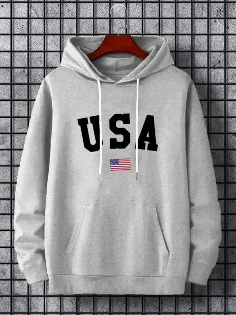 爆ヤス価格1990円★メンズ USAフラッグプリントフーディー、100%ポリエステルニット生地 USAサイズM(日本サイズXL) < 男性ファッション  爆ヤス価格1990円★メンズ USAフラッグプリントフーディー、100%ポリエステルニット生地 USAサイズM(日本サイズXL) < 男性ファッションの