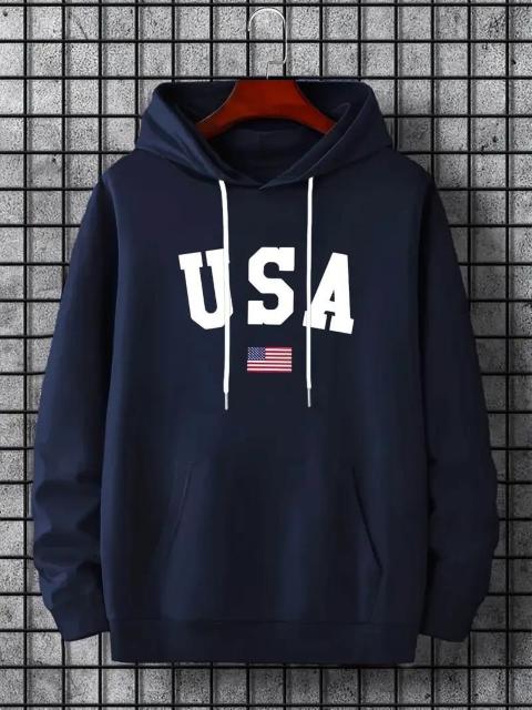 爆ヤス価格1990円★メンズ USAフラッグプリントフーディー、100%ポリエステルニット生地 USAサイズM(日本サイズXL) < 男性ファッション  爆ヤス価格1990円★メンズ USAフラッグプリントフーディー、100%ポリエステルニット生地 USAサイズM(日本サイズXL) < 男性ファッションの