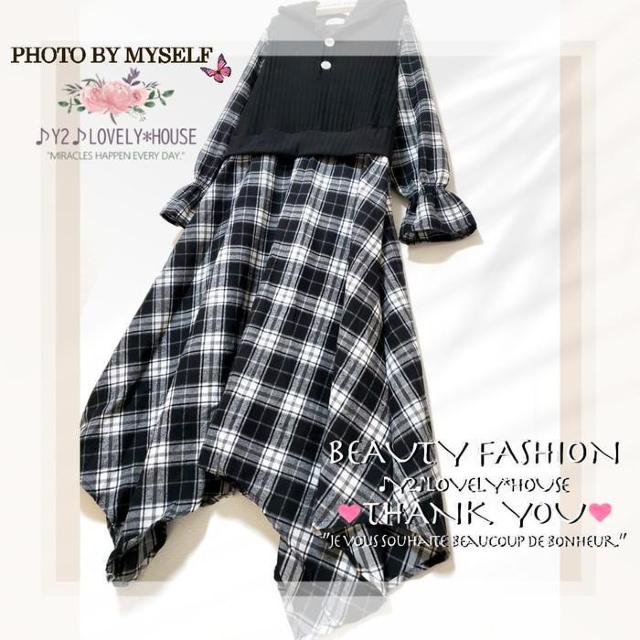 〜3L*重ね着風ネルシャツチェック柄ヘムラインパーカーワンヒ < 女性ファッション  〜3L*重ね着風ネルシャツチェック柄ヘムラインパーカーワンヒ < 女性ファッションの